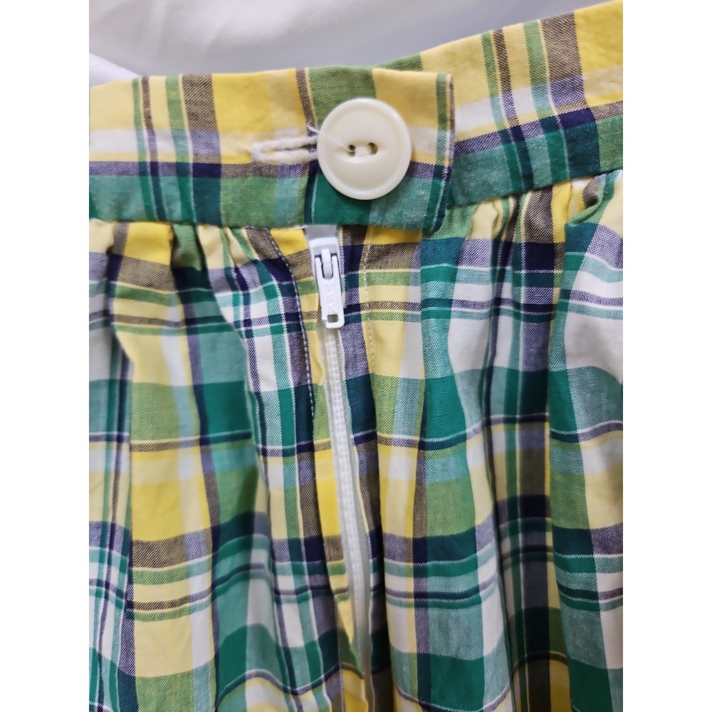 Vintage 1970s Ralph Lauren Plaid Cotton Skirt Bohemian Feminine Pockets Size 4 - Picture 3 of 10